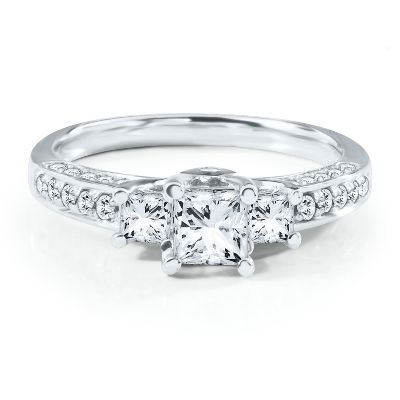 Radiant star wedding rings