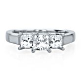 Featuring 1 princess cut center diamond weighing approximately 1/2 ct. tw. and 2 princess cut side diamonds weighing approximately 1 ct. tw., this 14K white gold ring is the perfect representation of your past, present and future together.