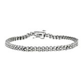 10K white gold bracelet with 201 round single cut diamonds weighing approximately 1 1/2 ct. tw. 7.25 inches in length